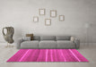 Machine Washable Abstract Pink Contemporary Rug in a Living Room, wshcon1175pnk