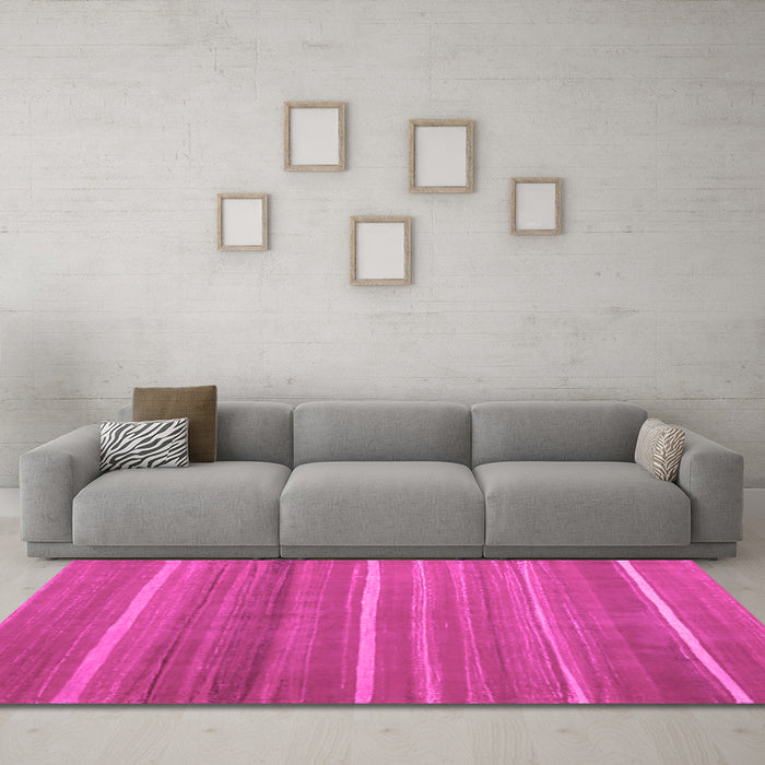 Machine Washable Abstract Pink Contemporary Rug in a Living Room, wshcon1175pnk