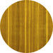 Round Abstract Yellow Contemporary Rug, con1175yw