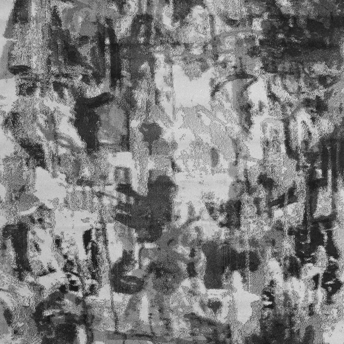 Serging Thickness of Machine Washable Abstract Gray Contemporary Rug, wshcon1176gry