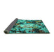 Sideview of Abstract Turquoise Contemporary Rug, con1176turq