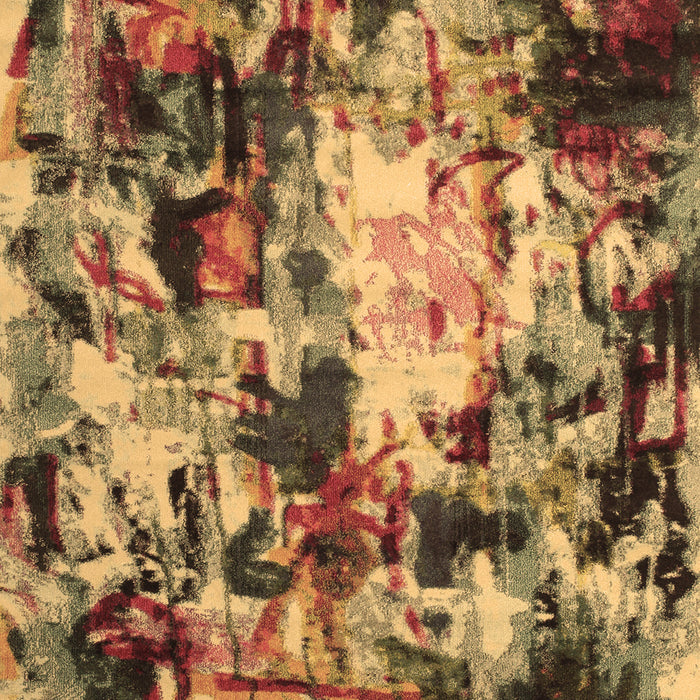 Machine Washable Abstract Brown Contemporary Rug, wshcon1176brn