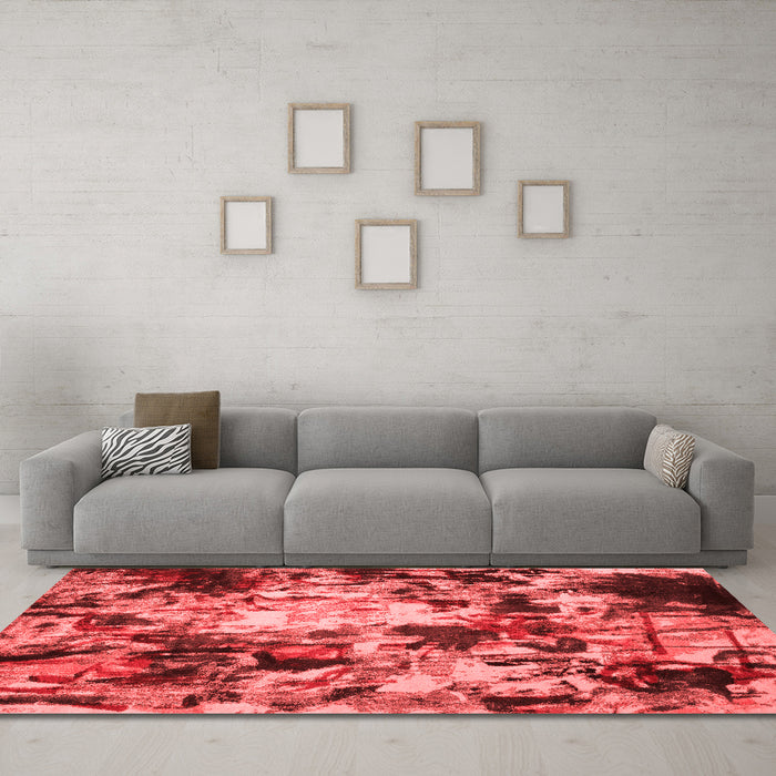 Contemporary Red Washable Rugs
