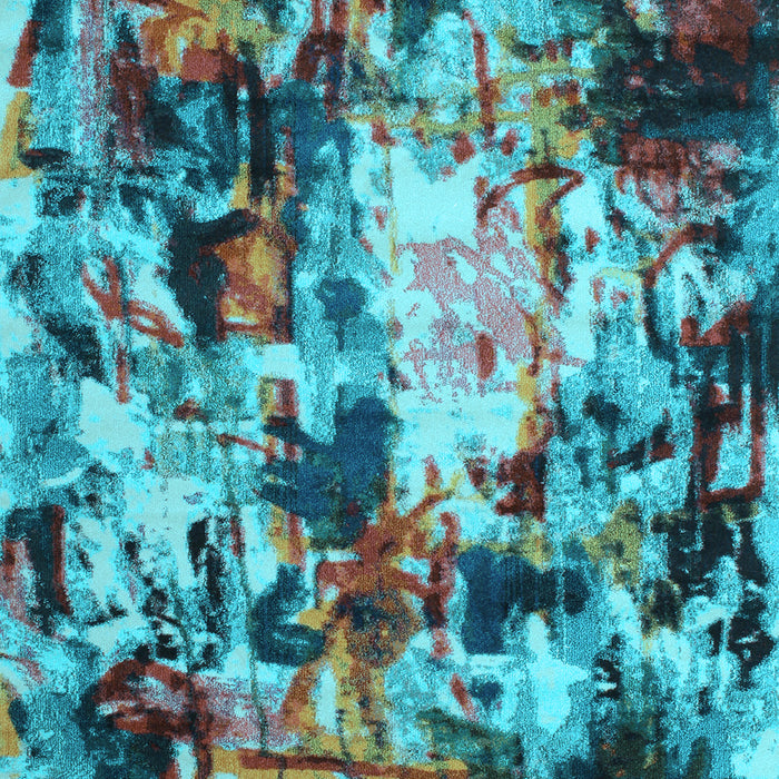 Abstract Light Blue Contemporary Rug, con1176lblu