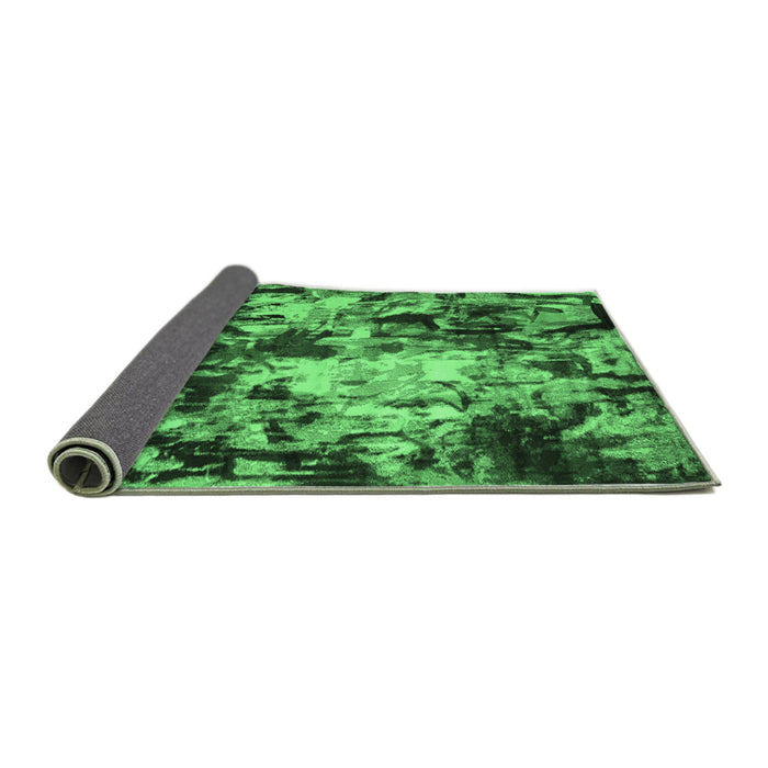 Sideview of Abstract Emerald Green Contemporary Rug, con1176emgrn