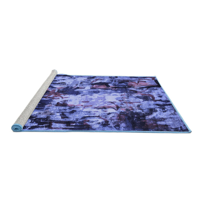 Sideview of Machine Washable Abstract Blue Contemporary Rug, wshcon1176blu