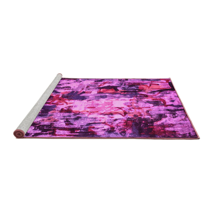 Sideview of Machine Washable Abstract Pink Contemporary Rug, wshcon1176pnk