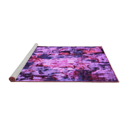 Sideview of Machine Washable Abstract Purple Contemporary Area Rugs, wshcon1176pur