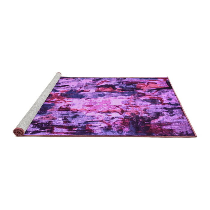 Sideview of Machine Washable Abstract Purple Contemporary Area Rugs, wshcon1176pur