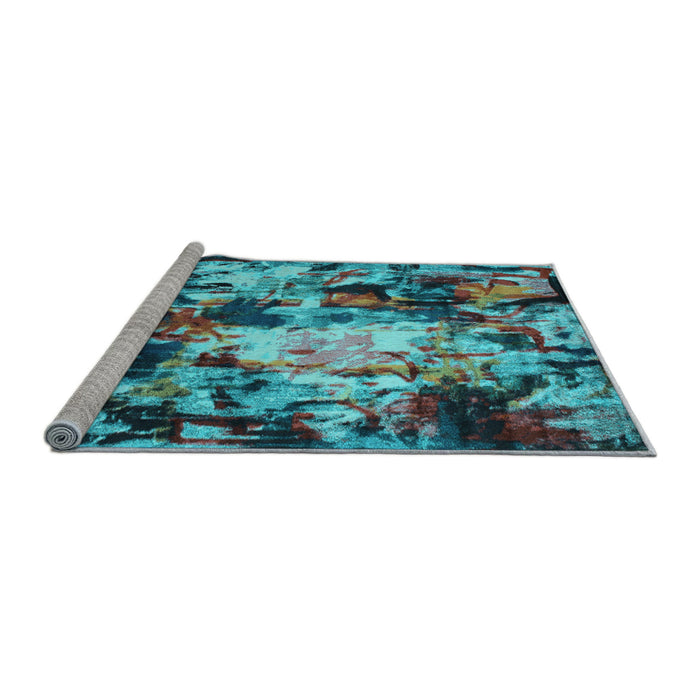 Sideview of Machine Washable Abstract Light Blue Contemporary Rug, wshcon1176lblu