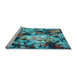 Sideview of Machine Washable Abstract Light Blue Contemporary Rug, wshcon1176lblu