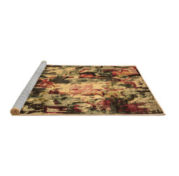 Sideview of Machine Washable Abstract Brown Contemporary Rug, wshcon1176brn