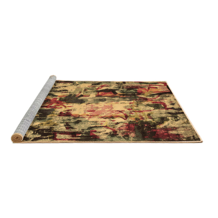 Sideview of Machine Washable Abstract Brown Contemporary Rug, wshcon1176brn