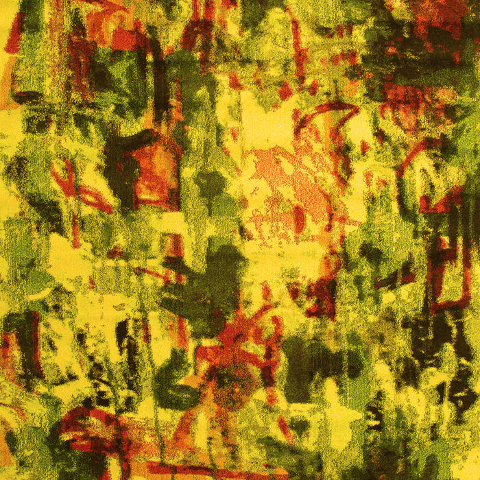 Machine Washable Abstract Yellow Contemporary Rug, wshcon1176yw