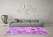 Machine Washable Abstract Purple Contemporary Area Rugs in a Living Room, wshcon1177pur