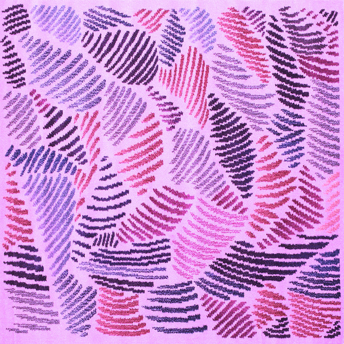 Square Machine Washable Abstract Purple Contemporary Area Rugs, wshcon1177pur