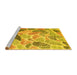 Sideview of Machine Washable Abstract Yellow Contemporary Rug, wshcon1177yw