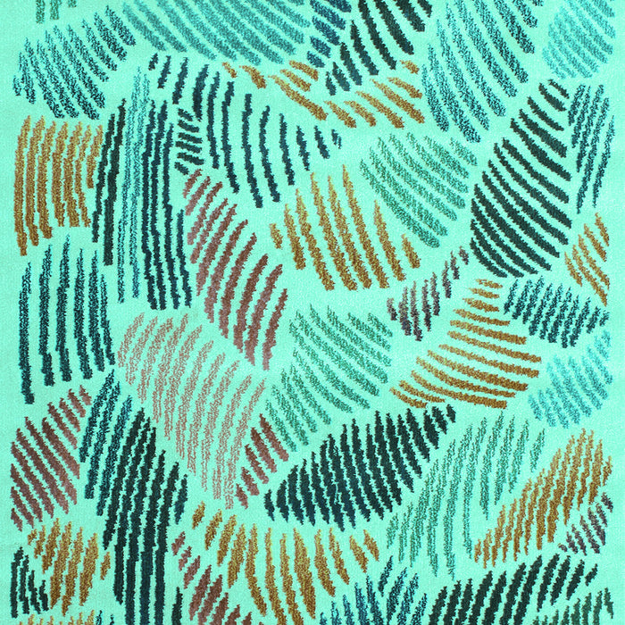 Machine Washable Abstract Turquoise Contemporary Area Rugs, wshcon1177turq