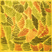 Square Abstract Yellow Contemporary Rug, con1177yw