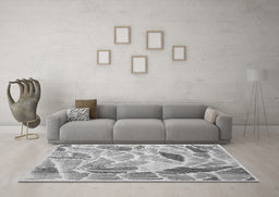 Machine Washable Abstract Gray Contemporary Rug in a Living Room,, wshcon1177gry