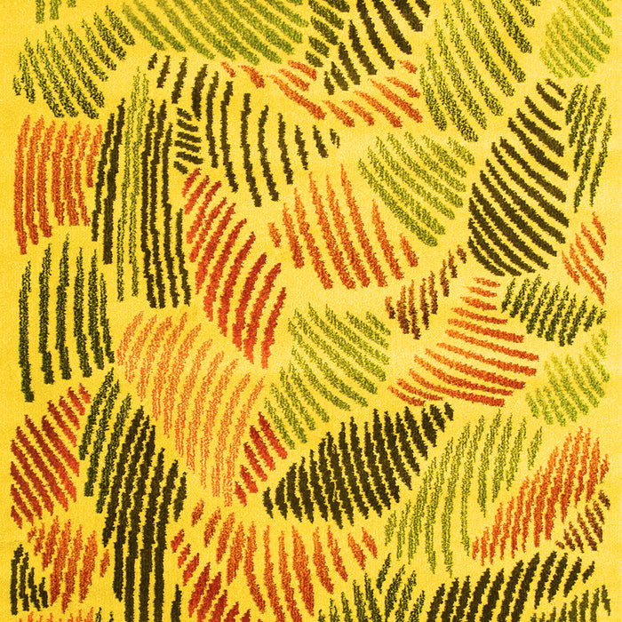 Abstract Yellow Contemporary Rug, con1177yw