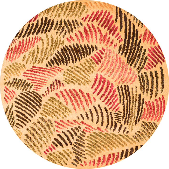 Square Abstract Orange Contemporary Rug, con1177org