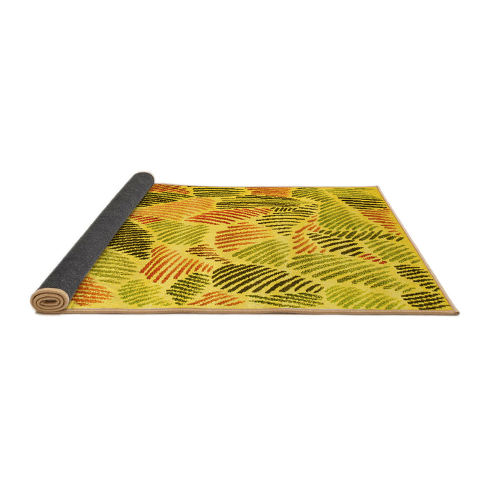 Sideview of Abstract Yellow Contemporary Rug, con1177yw