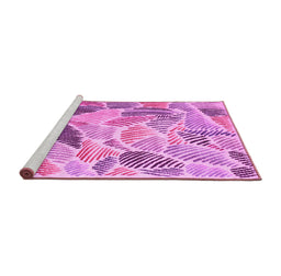 Sideview of Machine Washable Abstract Pink Contemporary Rug, wshcon1177pnk