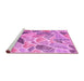 Sideview of Machine Washable Abstract Pink Contemporary Rug, wshcon1177pnk