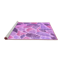 Sideview of Machine Washable Abstract Purple Contemporary Area Rugs, wshcon1177pur