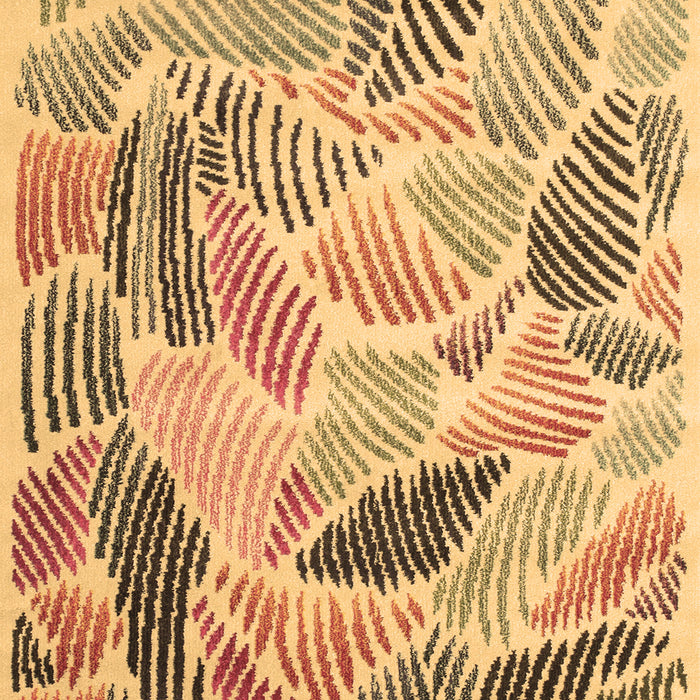 Machine Washable Abstract Brown Contemporary Rug, wshcon1177brn