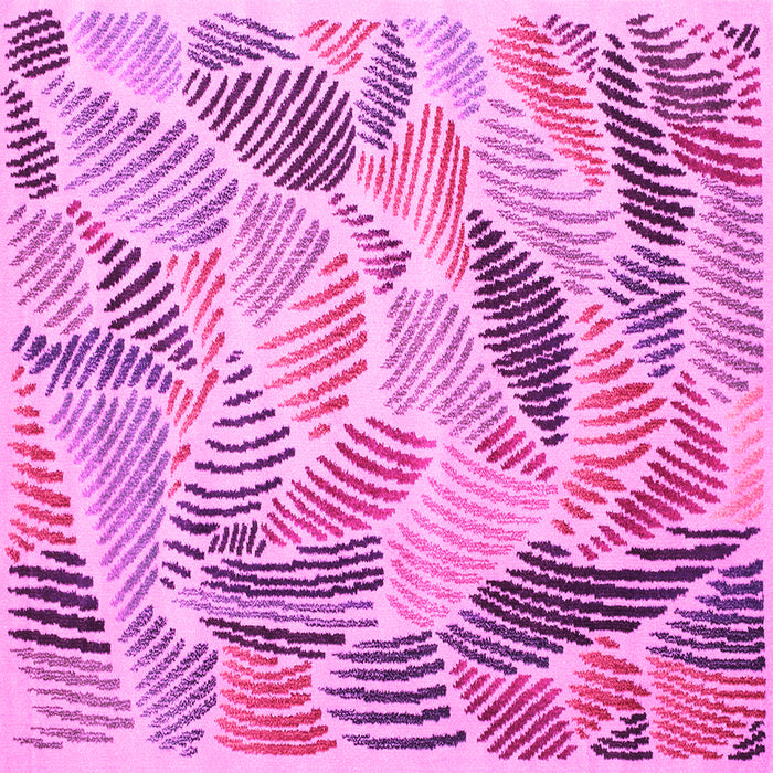 Square Abstract Pink Contemporary Rug, con1177pnk