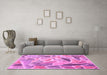 Machine Washable Abstract Pink Contemporary Rug in a Living Room, wshcon1177pnk