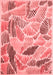 Abstract Red Contemporary Area Rugs