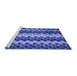 Sideview of Machine Washable Abstract Blue Contemporary Rug, wshcon1178blu