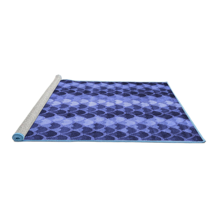 Sideview of Machine Washable Abstract Blue Contemporary Rug, wshcon1178blu