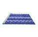 Sideview of Machine Washable Abstract Blue Contemporary Rug, wshcon1178blu