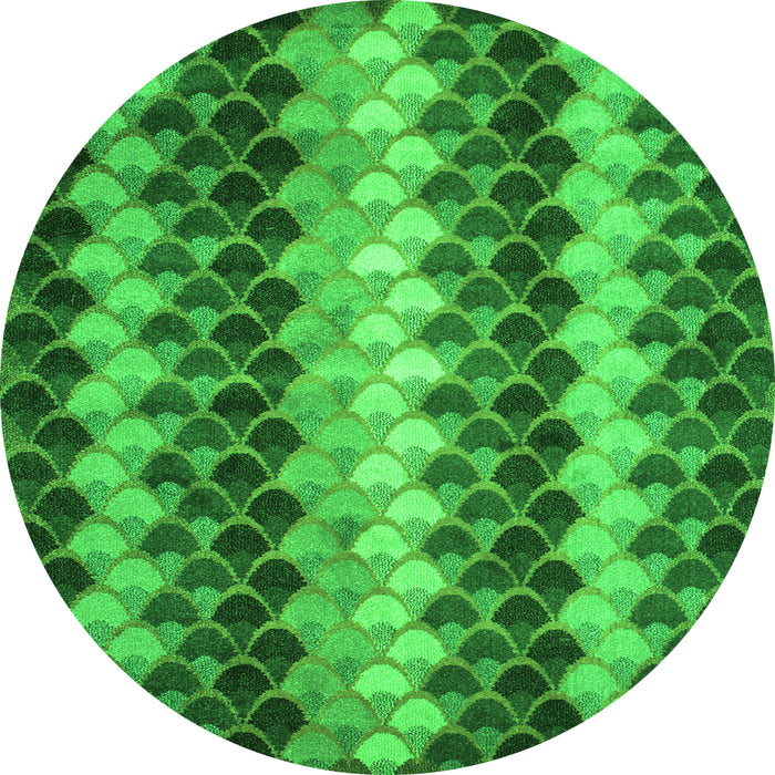 Square Abstract Green Contemporary Rug, con1178grn