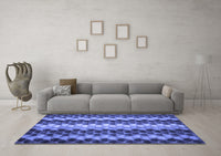 Machine Washable Abstract Blue Contemporary Rug, wshcon1178blu