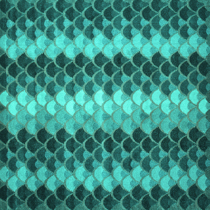 Square Abstract Turquoise Contemporary Rug, con1178turq