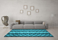 Machine Washable Abstract Light Blue Contemporary Rug, wshcon1178lblu
