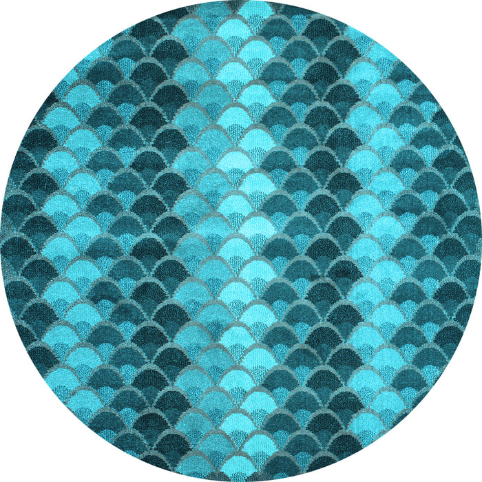 Round Machine Washable Abstract Light Blue Contemporary Rug, wshcon1178lblu