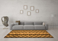 Machine Washable Abstract Orange Contemporary Rug, wshcon1178org
