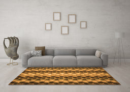Machine Washable Abstract Orange Contemporary Area Rugs in a Living Room, wshcon1178org