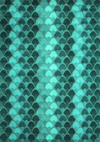 Abstract Turquoise Contemporary Rug, con1178turq