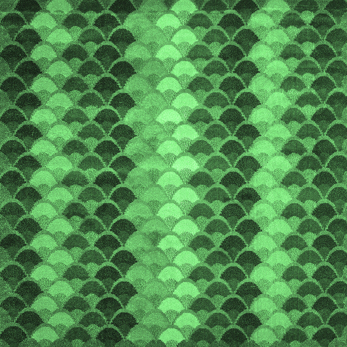 Square Machine Washable Abstract Emerald Green Contemporary Area Rugs, wshcon1178emgrn