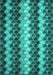 Machine Washable Abstract Turquoise Contemporary Area Rugs, wshcon1178turq