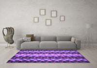 Machine Washable Abstract Purple Contemporary Rug, wshcon1178pur