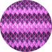 Round Machine Washable Abstract Pink Contemporary Rug, wshcon1178pnk