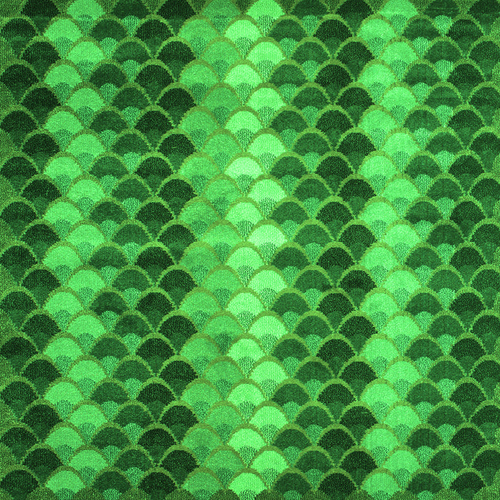 Serging Thickness of Abstract Green Contemporary Rug, con1178grn